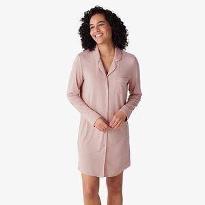 The Company Store Nightshirt Button Down Tencel Modal Blend Pink Blush Size XL